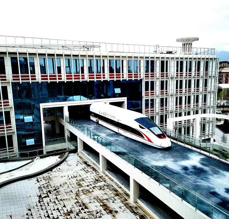 “高铁” 上楼！两辆仿真模型车入驻ky开元集团官网智慧交通大楼